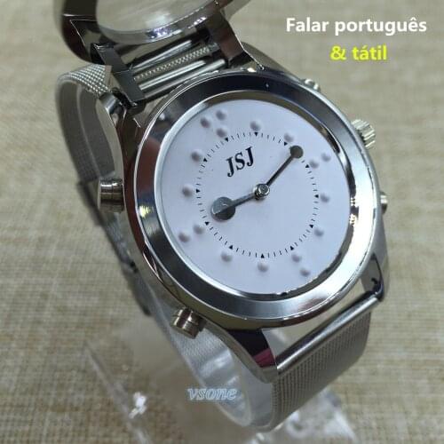 Portuguese Talking and Tactile Function 2 in 1 Watch for Blind People or Visually Impaired or Old People