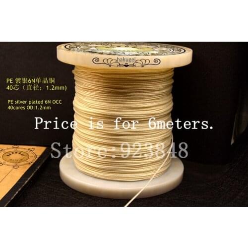 Silver plated high puirty copper PE cable 40core 26awg OD:1.2mm(Price is for 6meters)