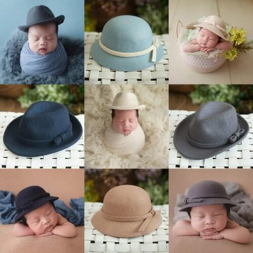 Newborn full moon childrens photography stereotyped retro top hat cowboy hat studio photo props hat multicolor into