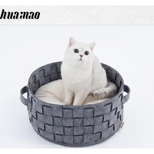 Dropshipping Foldable 2-in-1 Cat Bed Indoor Kitten Tent House Warm For Small Pet Dog Nest Kitty Cave Sleeping Cozy Plush Mats