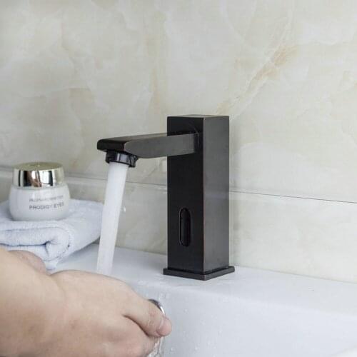 New Modern Sense Faucets Oil Rubber Brushed Waterfall Bathroom Basin Faucet Single Handle Hole Sink Mixer Tap
