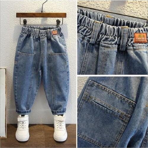 Spring 3-7Years Radis Boys Children Clothes Foreign Style Loose Pants Elastic Denim Trousers For Kids Slim Pants