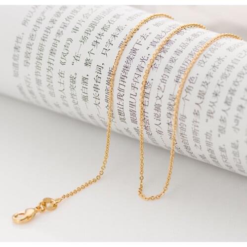 Width 1.3mm Cut Rolo Round Link Womens Chain Ladies Girls Gold Color Necklace Wholesale Gift Jewelry Jewellery