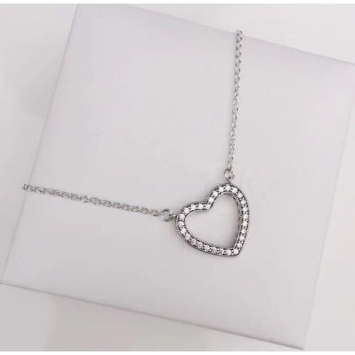 Valentines Day gift Love Heart of pendants Necklaces for Women 925 Sterling Silver link chain Necklace Women Fine Jewelry NC027