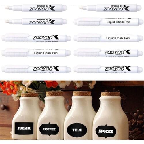 3/10pcs Wall Stickers White Liquid Chalk Pen Kids Room Blackboard Kitchen Jar Convenient Removable Vinyl Wall Decal