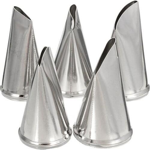 5PCS 304 Stainless Steel DIY Craft Flower Rose Icing Piping Nozzles Cream Petal Pastry Cake Decorating Tips Caking Supplies Tool