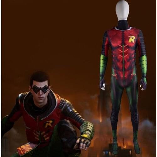 Anime Robin Superhero Cosplay Lycra Spandex 3D Print Halloween Costume Cosplay Bodysuit Superhero Costume Zentai Swimming Suit