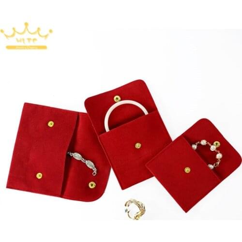 Red Velvet Jewelry Storage Bag Accessory Mini Pouches Ring Necklace Gift Wrap Jewellry Packaging Pouch