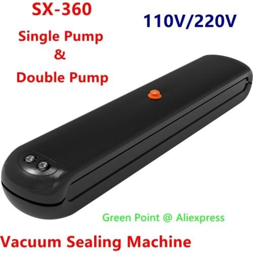 Household Food Vacuum Sealing Machine SX-360 Single Pump Double liePump Free Vacuum Food Sealing Machine With 15 Bags 110V/220V
