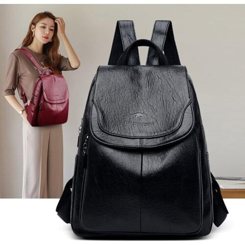 Designer Backpack Women Multifunction Shoulder Bags High Quality Leather School Bags for Teenage Girls 2020 New School Bag pack