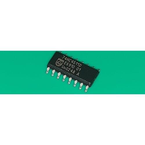 10pcs/lot 74HC4511D SOP16 74HC4511 D IC LATCH DECODER DRIVER 16SOIC 74HC 4511D 74 HC4511D
