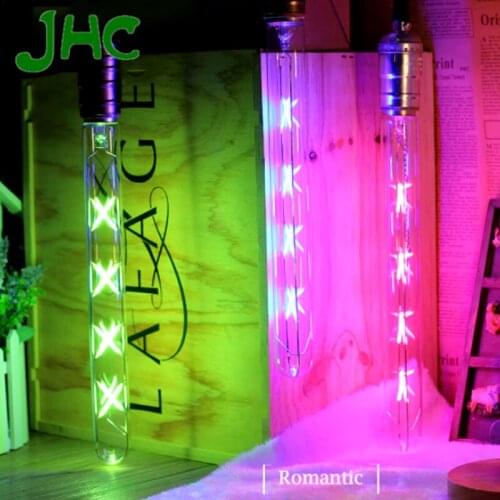 E27 Lamp Holder 8W Edison LED Filament Energy-Saving Bulb Long Strip Test Tube Lamp Flute T300 Green Red Warm White