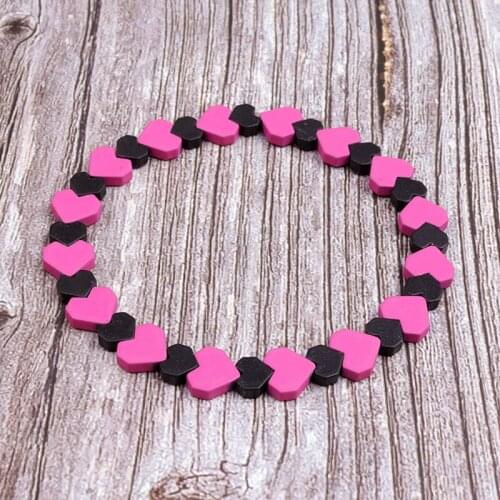 Stretch Bracelet Hematite Matte Heart beads for girls bracelet