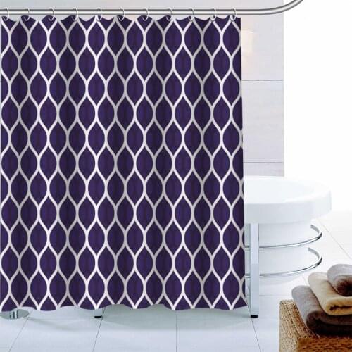 European Seamless Blue Patterns Shower Curtain 12 Hook Polyester Fabric 3D Print Bathroom Curtain Waterproof Bath Curtain Decor