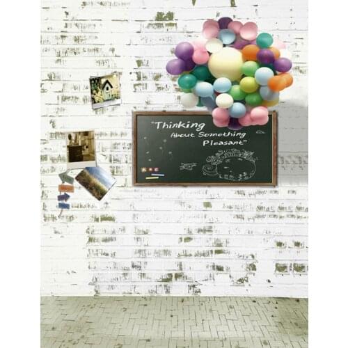 Brick Wall Vintage Children Birthday Photography Backdrops Blackboard Balloon Photo Background 150cm*200cm