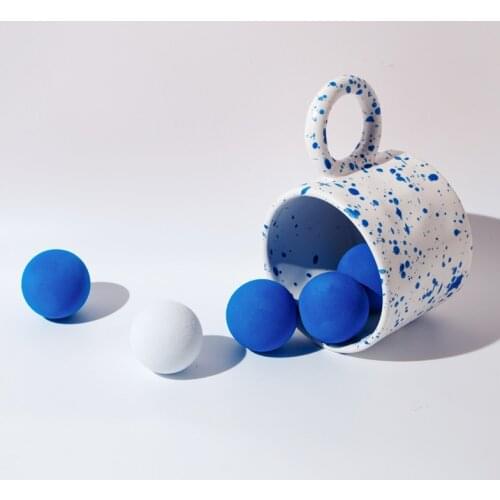 TOTHEMOON Niche Coffee Cup Beer Mug Big Ear Ring Klein Blue Creative Ins Ceramic Handmade Caneca Tassimo