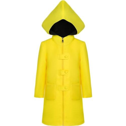 Little Nightmares 2 Mono Six Costume for Kids Yellow Hoodie Coat with Hat Game Hungry Kids 6 Jacket Fancy Ball Cosplay Oufits