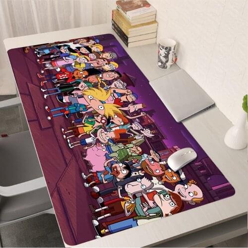 Cartoon Hey Arnold Mouse Pad Gamer Accessories Mausepad Pc Gaming Computer Keyboard Mousepad XXL Large Anime Desk Mat