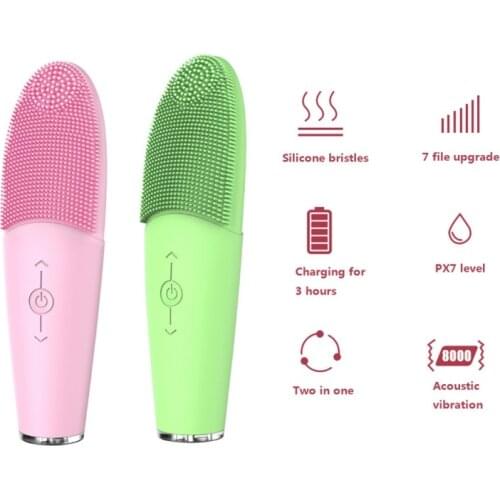 Hot Silicone Face Washing Machine Ultrasonic Vibration Waterproof Facial Cleansing Brush Face Washing Product New
