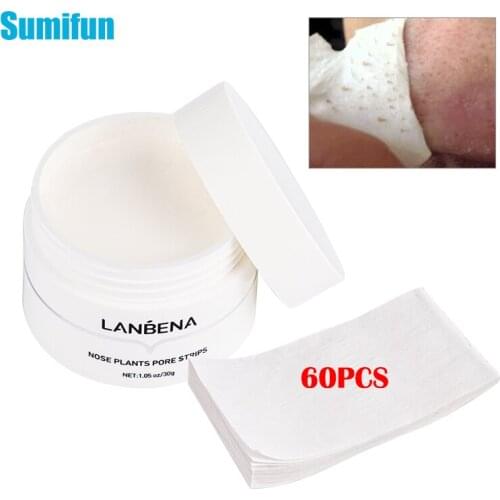 30g Blackhead Remover Nose Mask Peeling Acne Treatments Cream 60pcs Papers Black Deep Cleansing Control Shrinking Pore Skin Care