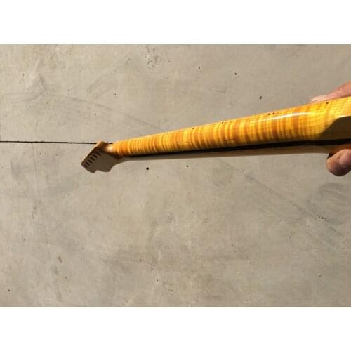 New yellow Electric guitar neck 21 fret 25.5'' maple made and maple Guitar Fretboard #1746