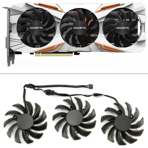 Original 3pcs 78mm T128010SU PLD08010S12HH 4PIN FAN For Gigabyte AORUS GTX 1080 1070 Ti Gaming Fans Video Card Fan Cooling Fans