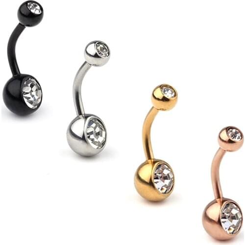 14G Birthstone Crystal Ball Belly Button Rings Navel Barbell Body Jewelry Piercing