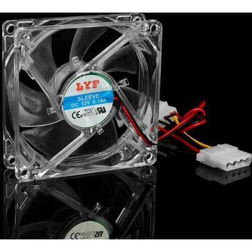 Clear 4-LED Blue Neon Light 80mm 12V 0.18A PC Computer Case Cooling Fan 8025 Gamer cabinet