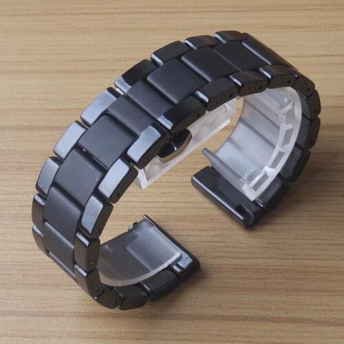 High Quality Watchbands Pure Ceramic Black Matte with polished Color Watches Accessories 14mm 16mm 18mm 20mm 22mm fit Samsung s3
