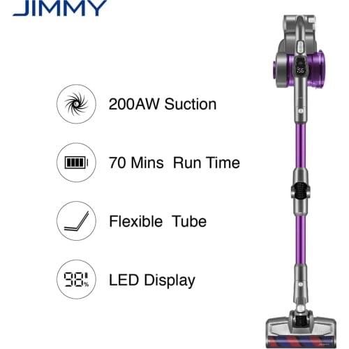CN DDP JIMMY JV85 Pro Handheld Cordless Vacuum Cleaner Dust Collector Flexible Metal Tube 200AW Suction 70Mins Time LED Display