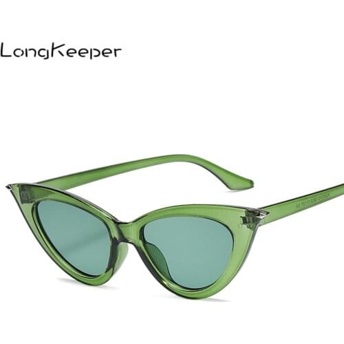 Cute Sexy Retro Cat Eye Sunglasses Women Small Black Green Triangle Vintage Cheap Ladies Sun Glasses For Female Shades UV400