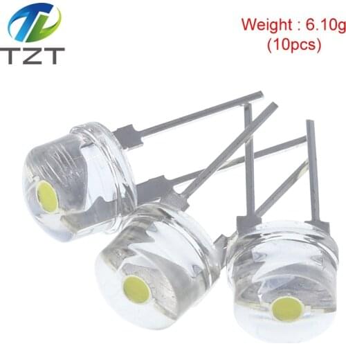 10PCS NEW F8 8mm 0.5W 3.0-3.2V Straw hat LED White Super bright LED lamp Wide Angle Transparent LED Lamp Strawhat LED