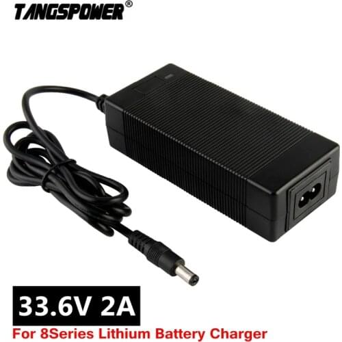 33.6V 2A Lithium Battery Charger For 8Series 28.8V 29.6V Electric bicycle Li-Ion Battery Charger DC 5.5*2.1 Connector