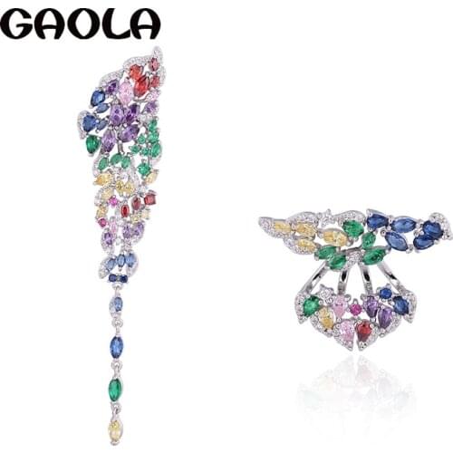GAOLA Women Flower Multicolor Crystal Stones AAA Cubic Zirconia Butterfly Earrings Fashion Jewelry