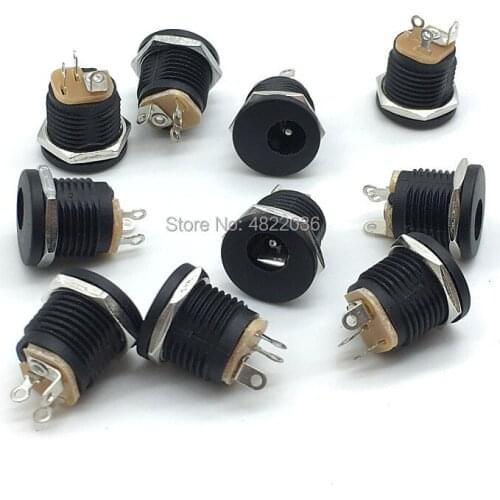 100Pcs DC-022 5.5-2.1mm DC Power Socket/ DC Connector Panel Mounting DC022 5.5x2.1mm