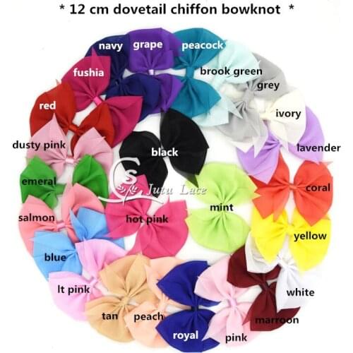 120 pcs / lot , 12 cm shabby chiffon flower bow for apparel hair accessories