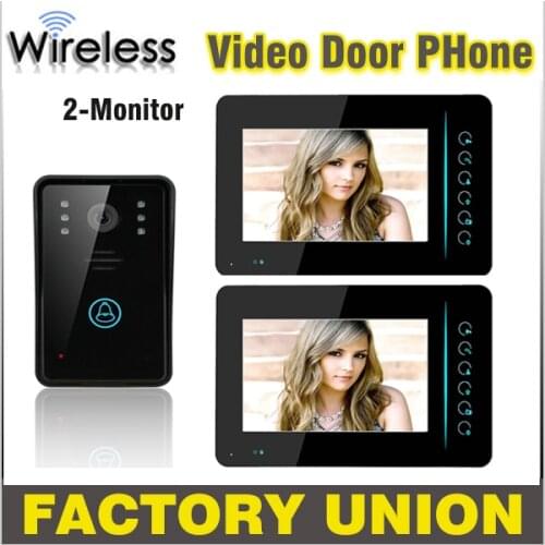 1V2 7 Inch Wireless Video Door Phone Doorbell Intercom Touch Key IR Nigh Vision Waterproof Door Camera Video Intercom System