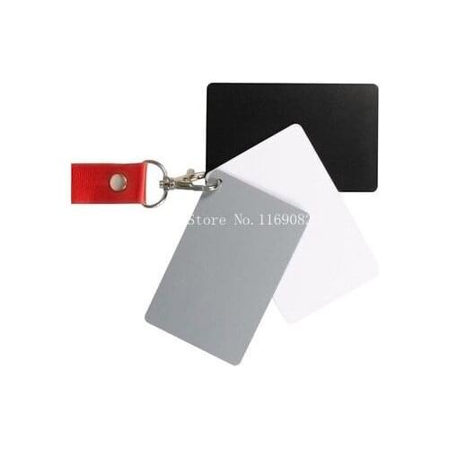 2set 3 in1 3 in 1 Digital Grey Card White Black 18% Gray Color White Balance with Strap