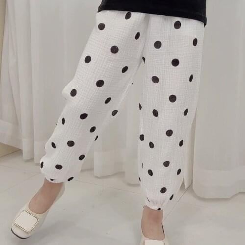 2021 Childrens Mosquito Repellent Boys and Girls Childrens Harem Pants Breathable Sports Leisure Children 7096 45