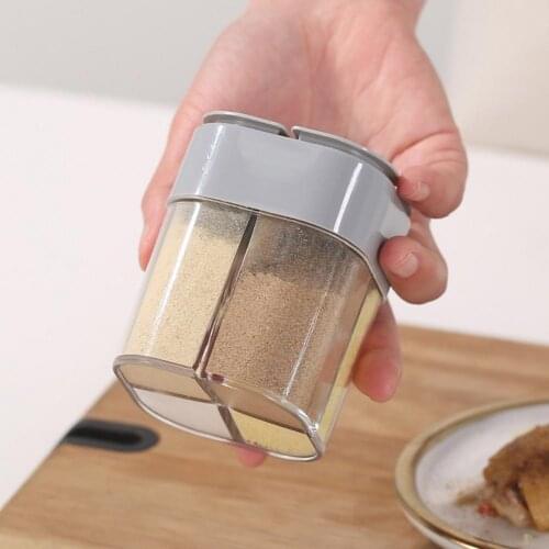4-In-1 Seasoning Box Spice Jar Tin Kitchen Container 4 Grid Storage Box Transparent Oil Pepper Chili Sauce Seasoning Case