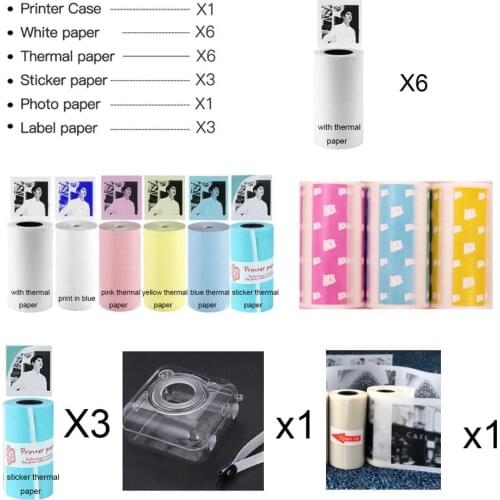 White Pink Yellow Thermal Paper label Paper Sticker Paper GZM5804 Portable Thermal Bluetooth Printer (Noted Only paper or case)