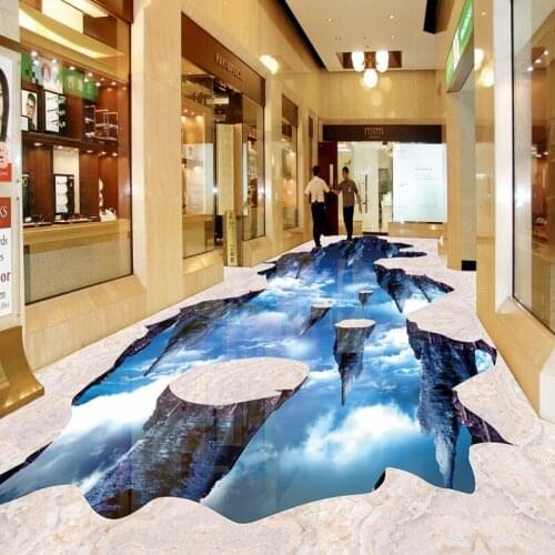 Free shipping custom Hallway Hall Palace outdoor painting 3d floor mural anti-skidding thickened living room wallpaper