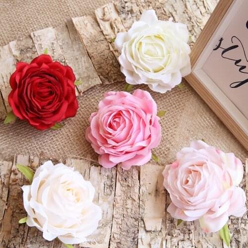10pcs Artificial Silk Flower Rose Flower Head Home Wedding DIY Crown Background Wall Road Small Fresh Decoration