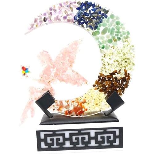 FYSL Classic Style Crescent Moon Lovely Fairy Pendant Many Colors Stone and Crystal Inspiration Jewelry