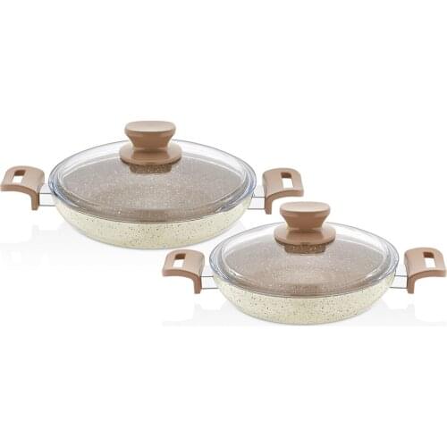 20-22 CM Cream Salmon 2 Piece Granite Sahan Set
