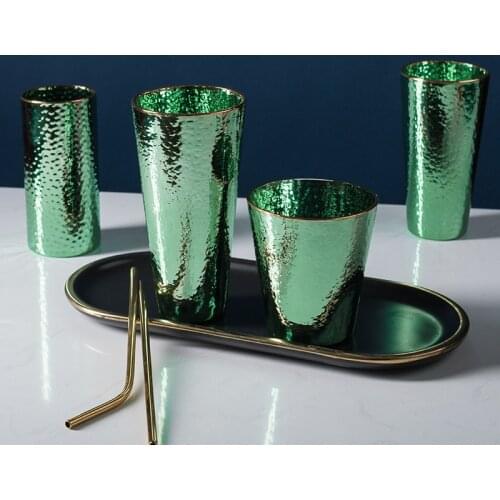 Green Beer Glass Mug Creative Crystal Wine Glass Champagne Glass Mug Goblet Juice Water Tea Cup Drinking Cups And Mugs Pub Bar