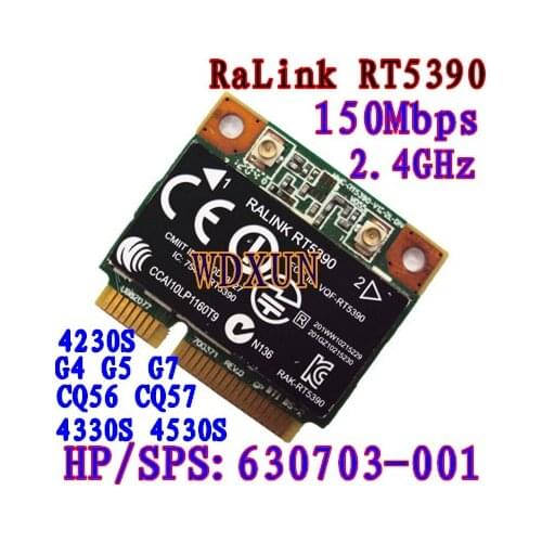 Rt5390 Half Size Mini Pcie Wifi Card 802.11bgn Hp436 435 431 4230s 4330s Sps:630703-001 Internal 150mbps Wireless For Laptop