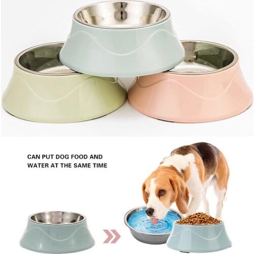 Dog Cat Bowls Round Food Water Feeder Durable Stainless Steel Pets Drinking Feeding Bowls for Puppy Cats Eating Supplies