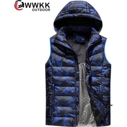 WWKK Mens Waterproof Mountain/Camping/Trekking Outdoor Hooded Vest Camouflage Coats New Keep Warm Waistcoat Hunting Photography