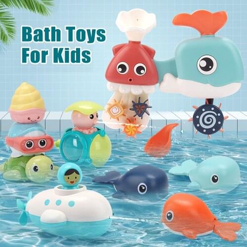 Hot new summer childrens play water beach swimming toys bathroom bath toy parent-child interactive whale shower water toy kit